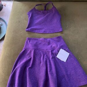Purple Skirt and sports top by Beyond Yoga